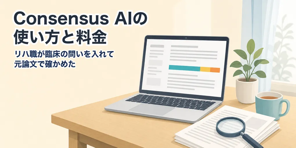 Consensus AIの使い方と料金｜リハ職が臨床の問いを入れて元論文で確かめた
