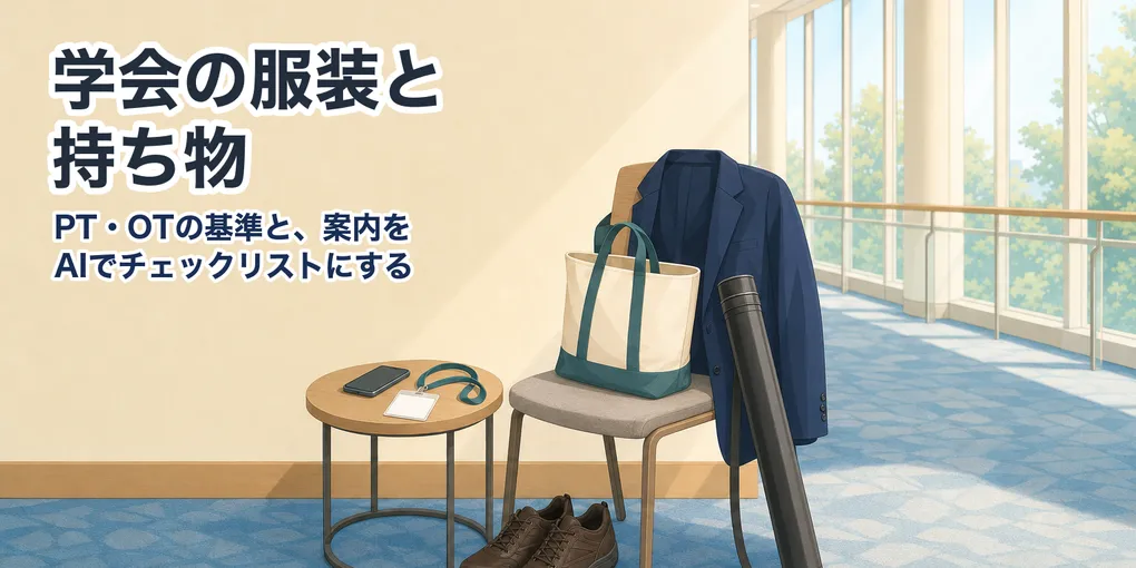 学会の服装と持ち物｜PT・OTの基準と、案内をAIでチェックリストにする方法