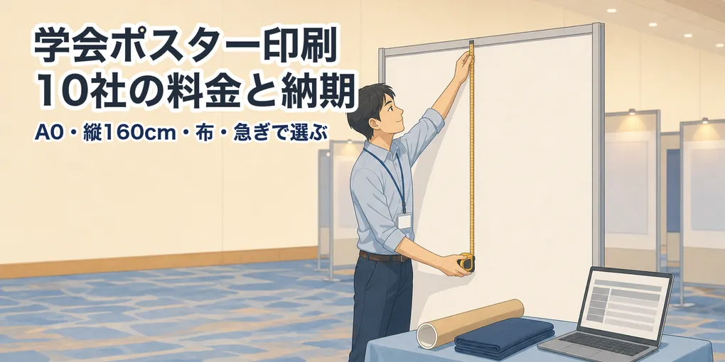 学会ポスター印刷の比較｜A0・縦160cm・布・急ぎで選ぶ10社の料金と納期