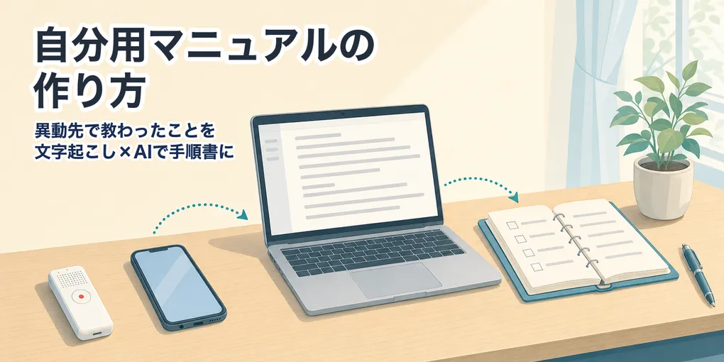 自分用マニュアルの作り方｜異動先で教わったことを文字起こし×AIで手順書に