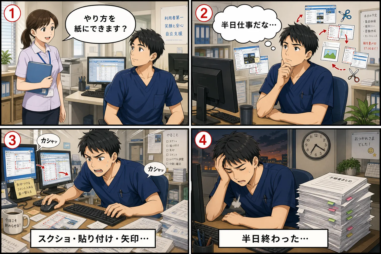 BEFORE：従来のやり方だと半日仕事